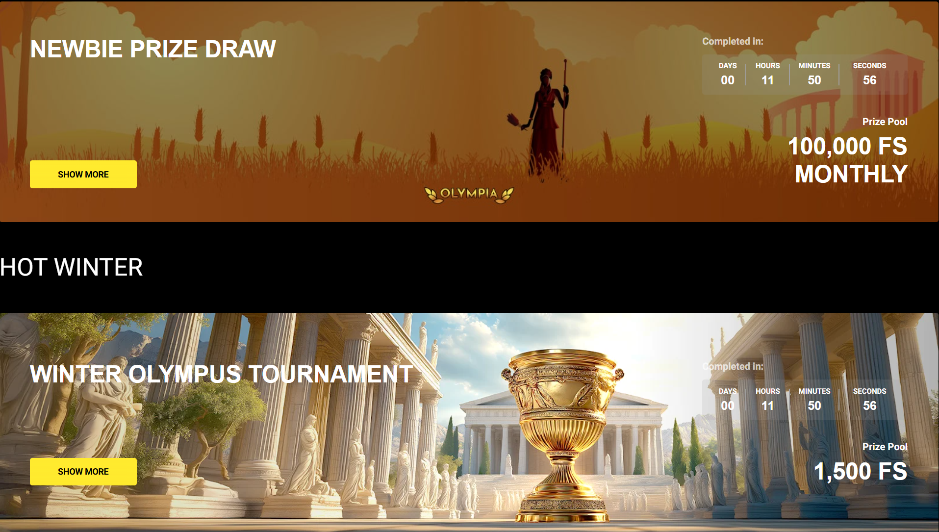 tournaments olympia casino